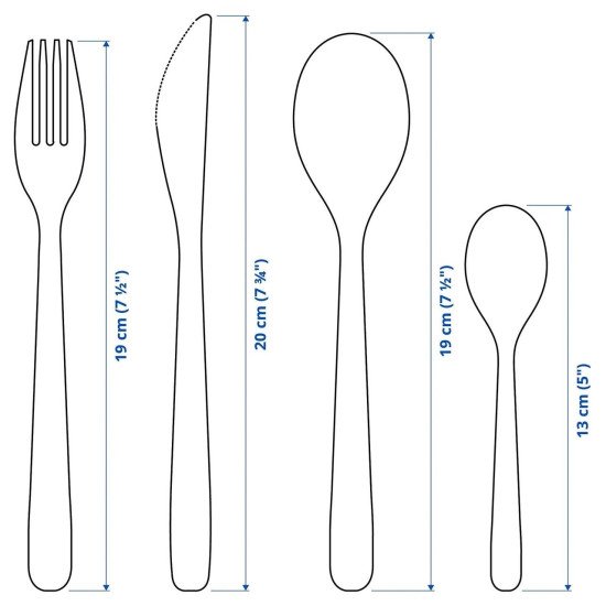 IKEA Mopsig Çatal Bıçak Seti Paslanmaz Çelik 16 Parça