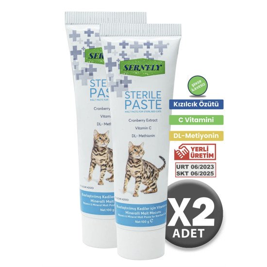 Sernely 2 Adet Sterile Paste 100gr + 2 Adet Multi-paste 100gr (2'li Avantaj Paketi Kedi Vitamini )